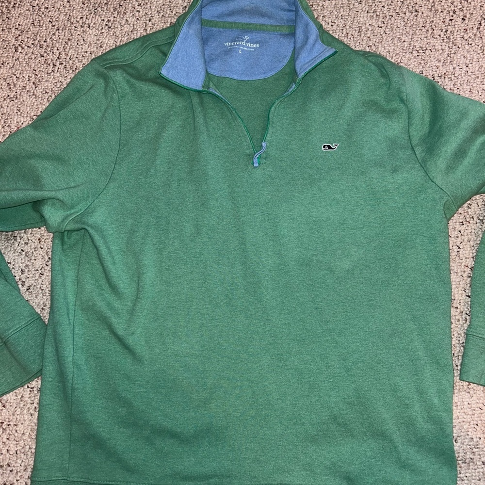Green Vineyard Vines Mens quarter zip